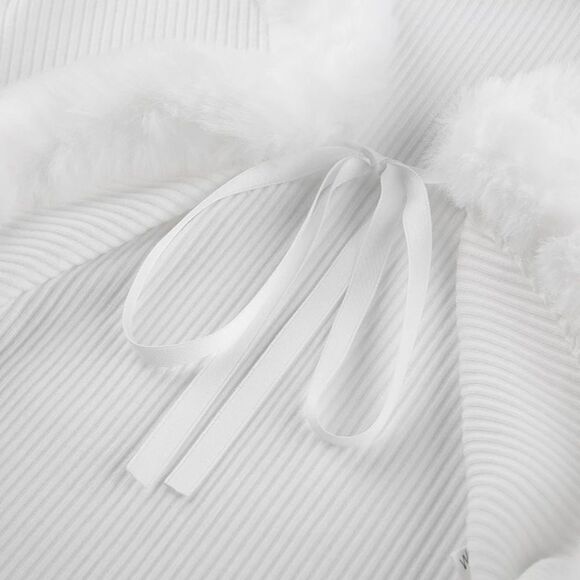 Y2K Winter Faux Fur Trim Cardigan - Picture 9 of 11